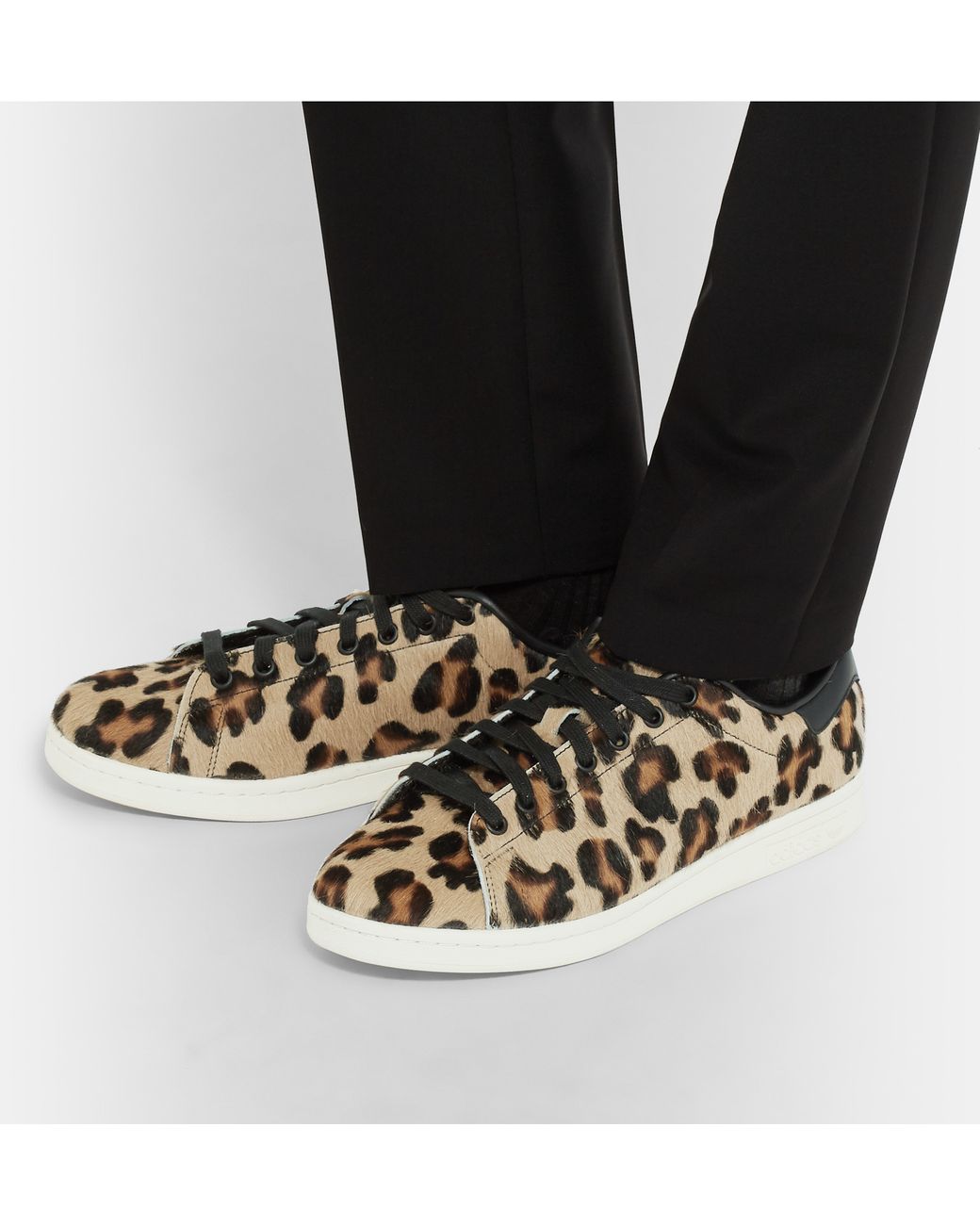 Plasticiteit Kapel camera adidas Originals Stan Smith Leopard-print Pony Hair Sneakers in Black for  Men | Lyst UK