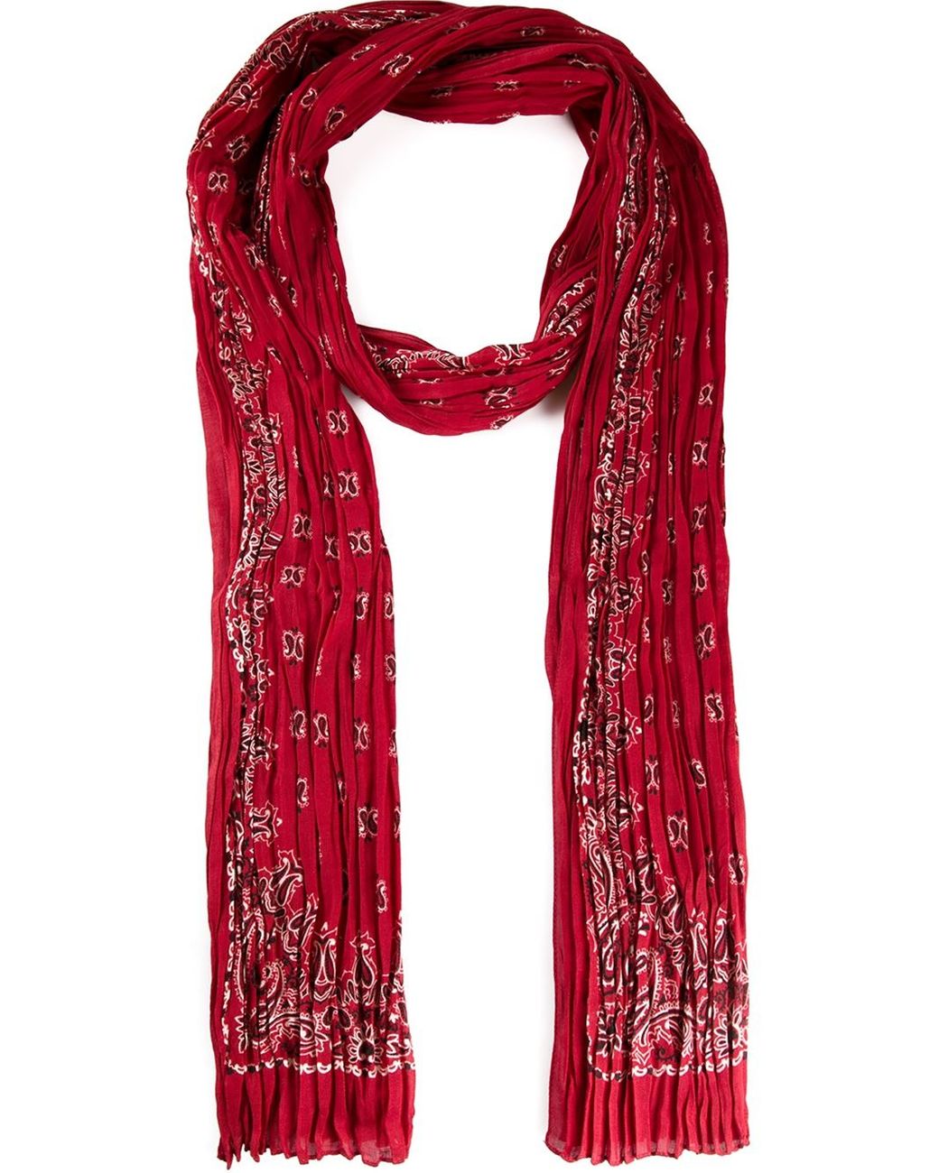 Saint Laurent Paisley Print Scarf in Red | Lyst