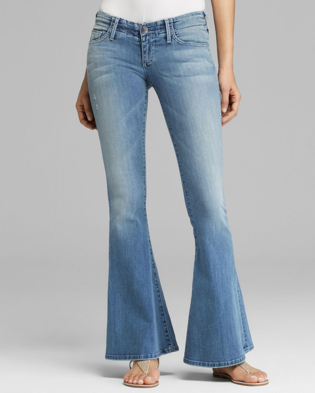 True Religion Jeans Charlie Petite Low Rise Flare in Clear Horizon in ...