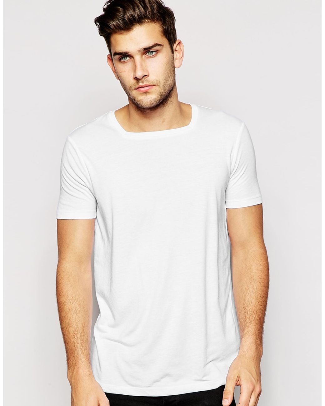 Mens long sleeve square hem shirts cheap