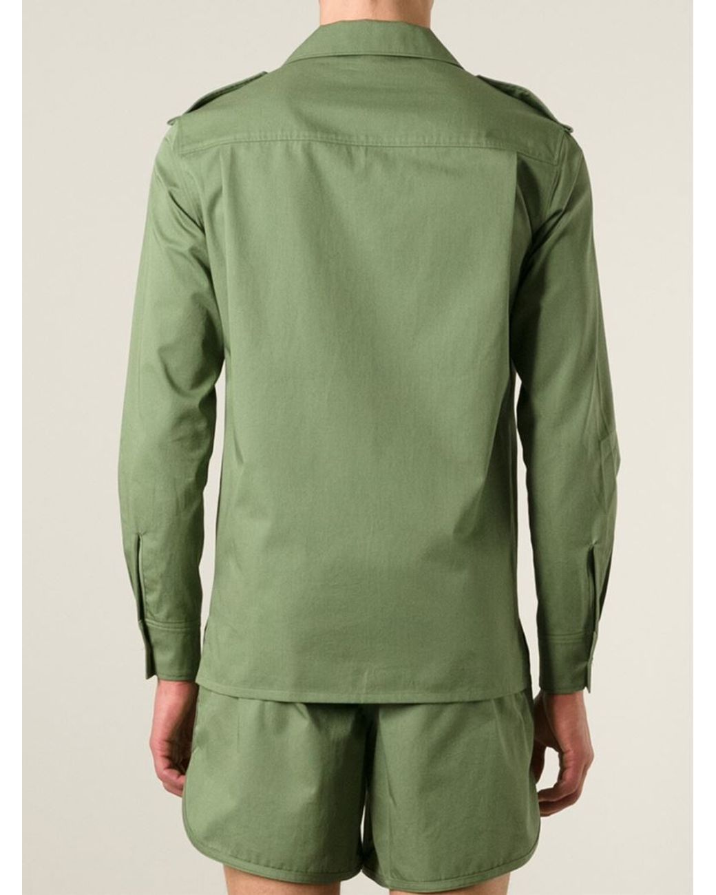 Maison Kitsuné Safari Shirt in Green for Men | Lyst