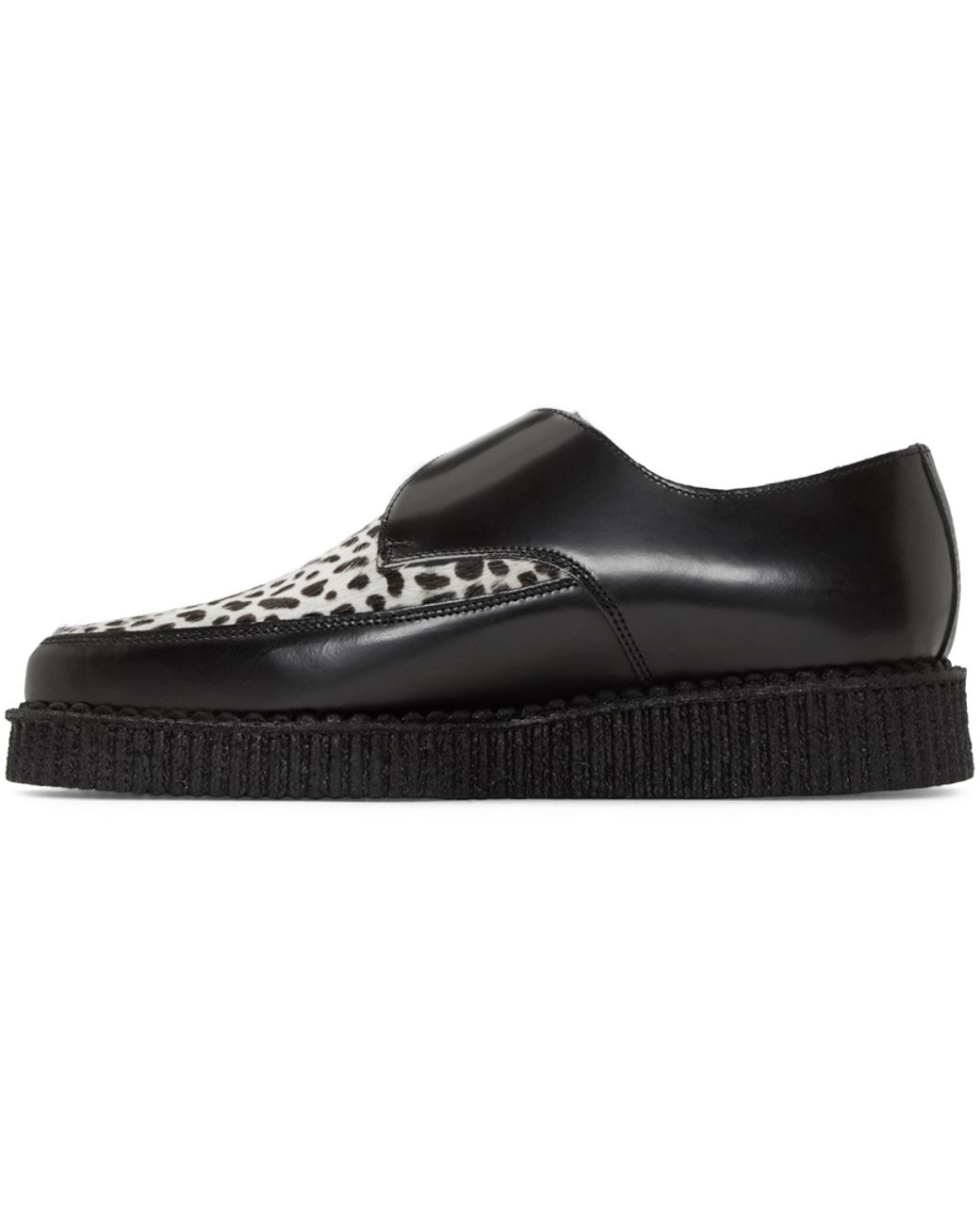 Underground Black Leopard Calf-hair Apollo Creepers for Men  display picture 2
