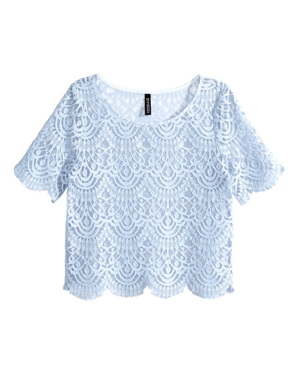 H&M Lace Top in Blue | Lyst