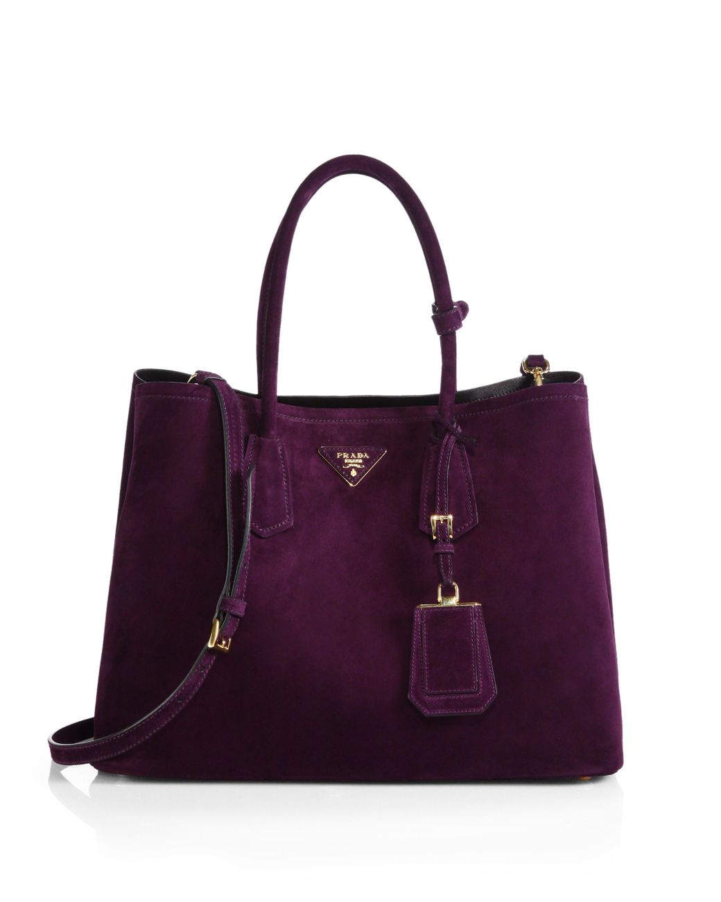 Prada Suede Double Bag in Purple