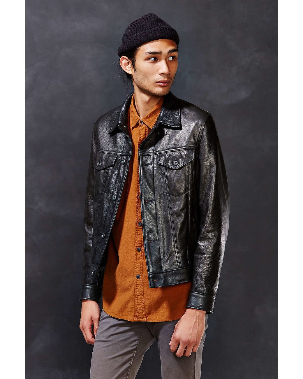Schott leather trucker jacket new arrivals