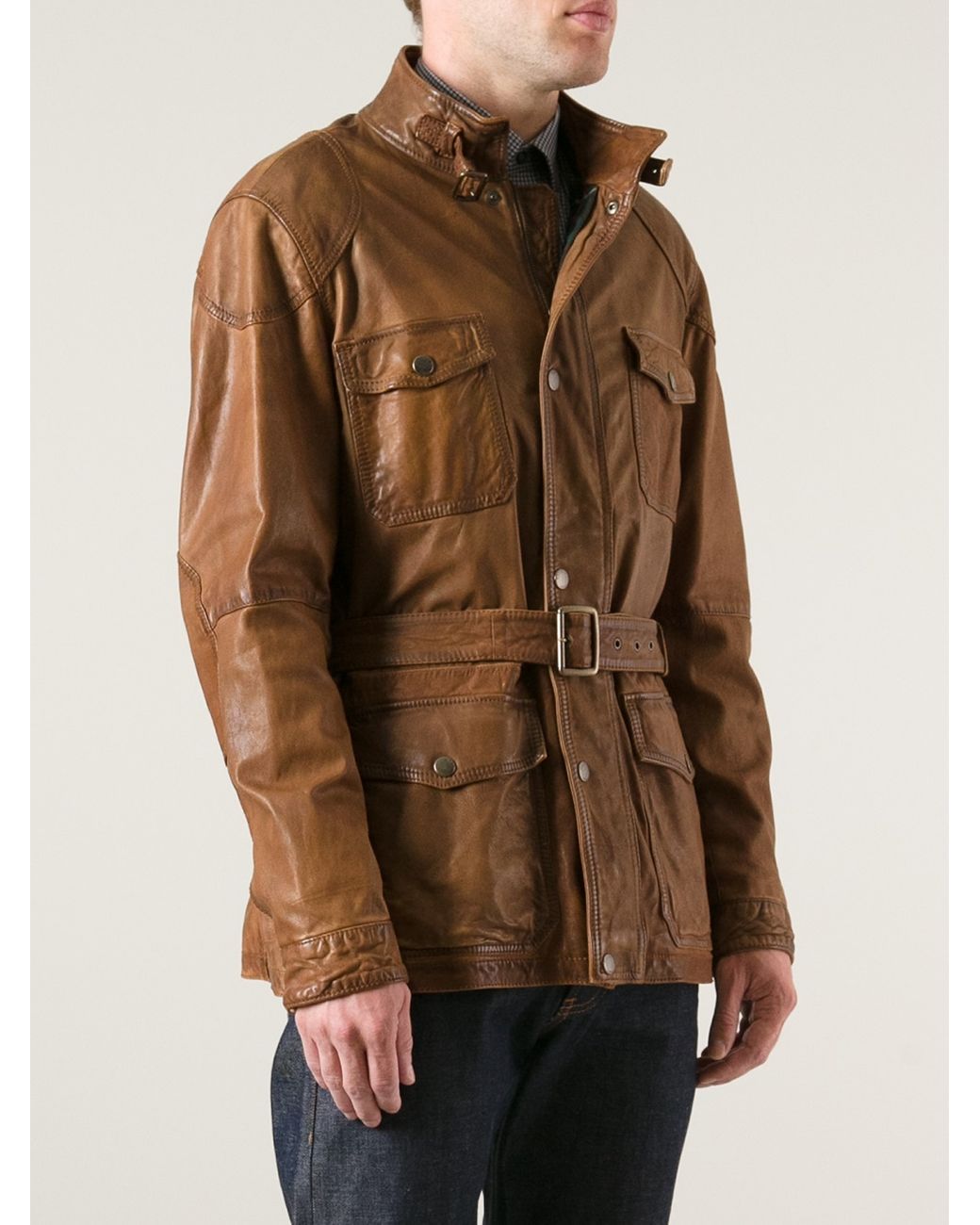 Leather vest Hackett London Brown size XL International in Leather -  14686048