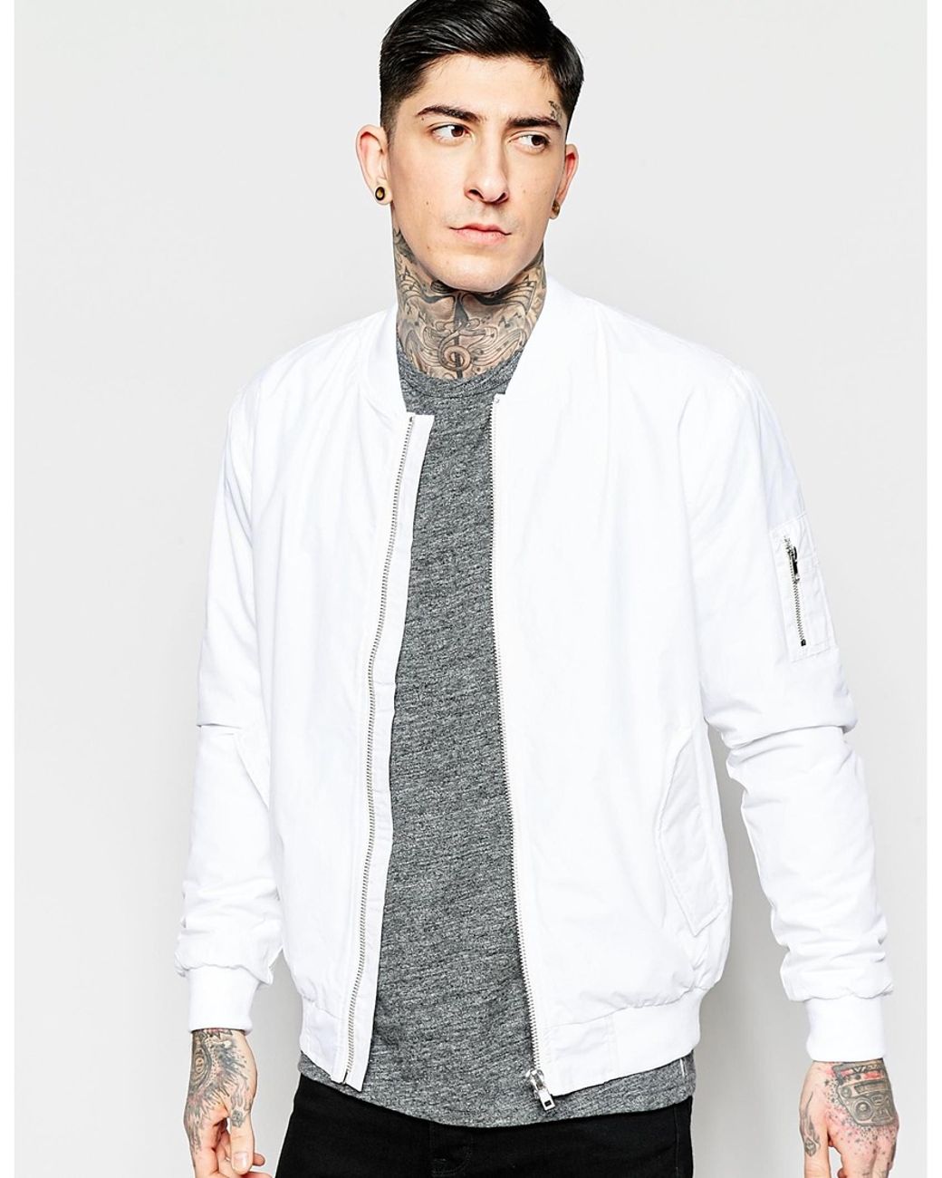 White jacket deals bomber