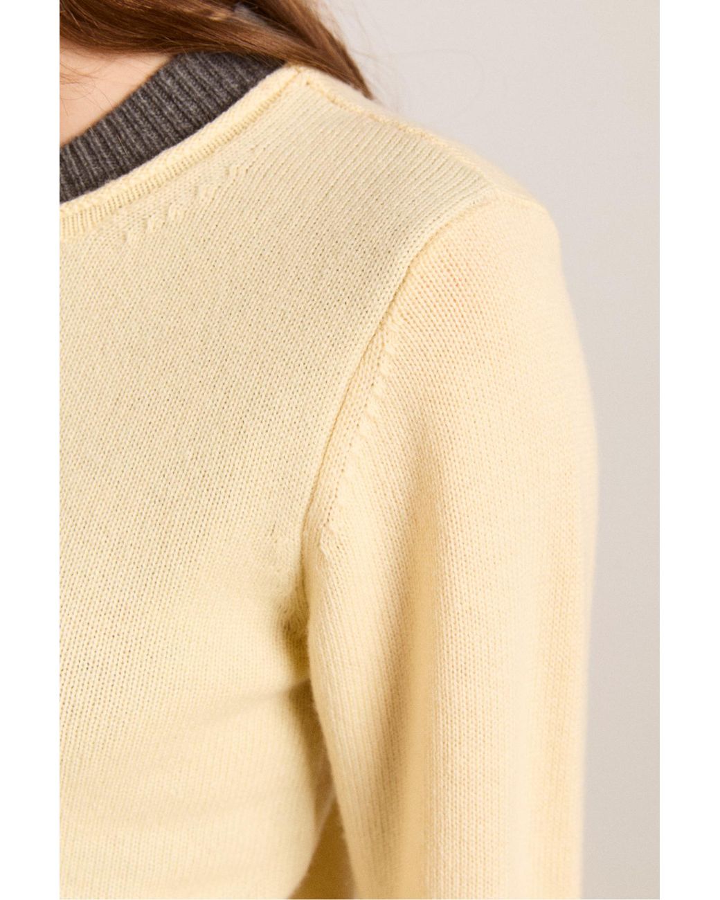 Damson Madder Natural Callie Layer Wool And Cashmere Blend Cardigan