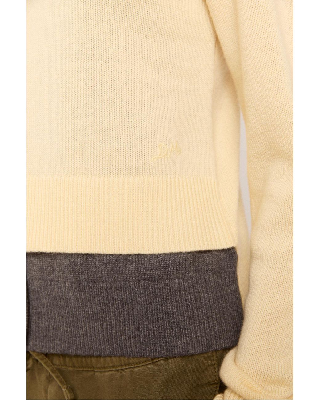 Damson Madder Natural Callie Layer Wool And Cashmere Blend Cardigan