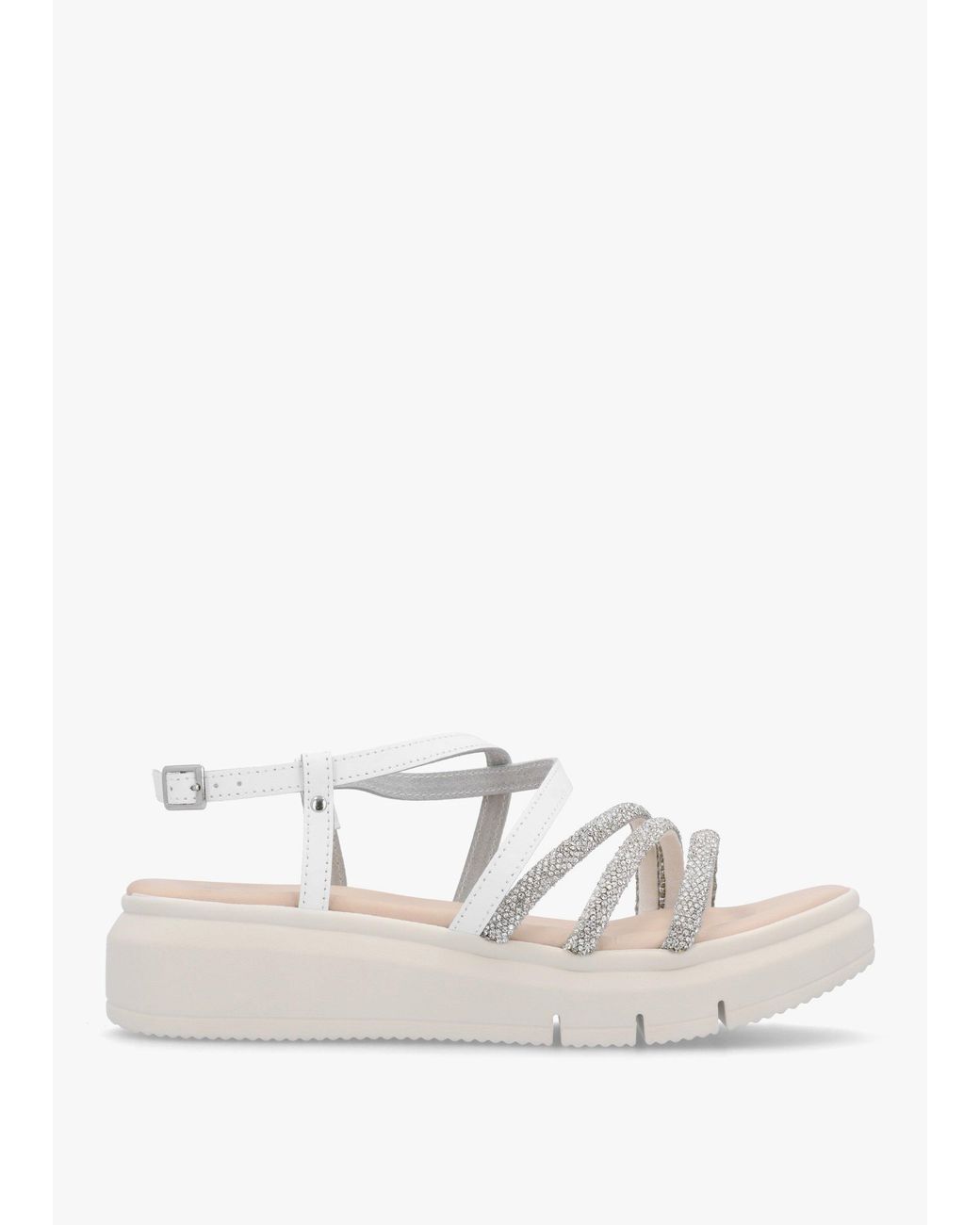 Daniel White Clematis Diamante Cross Strap Sandals