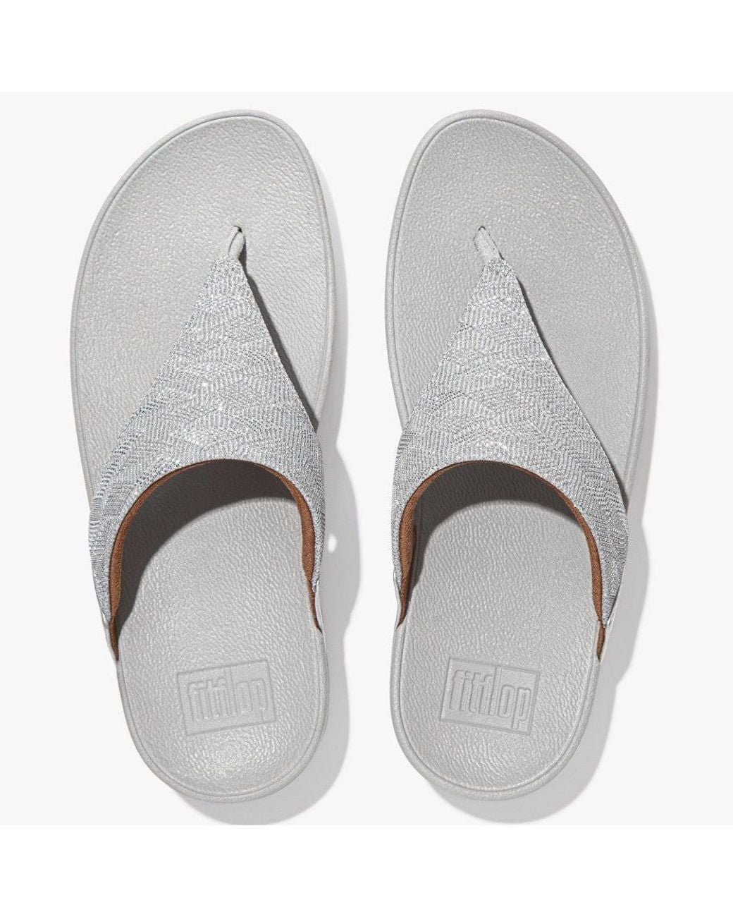 Fitflop Multicolor Lulu Glitz Silver Toe Post Sandals