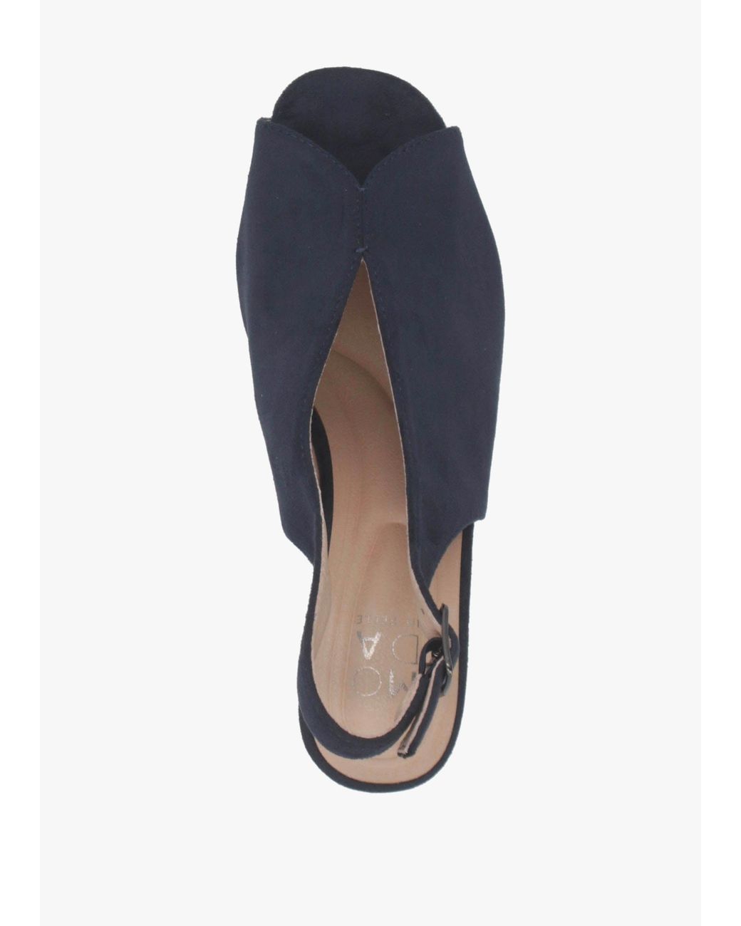 Moda In Pelle Blue Love Block Heel Sling Back Sandals