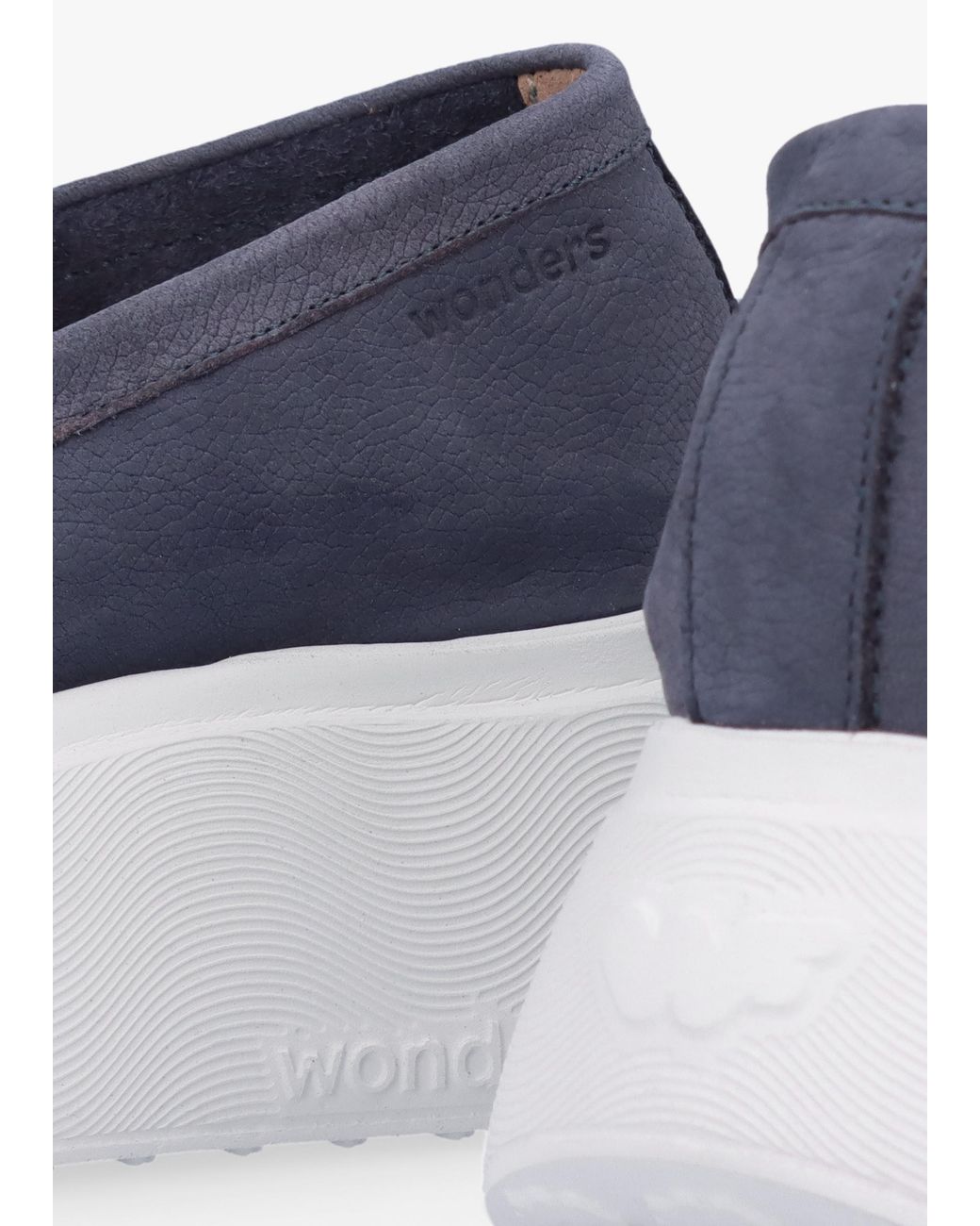 Wonders Blue Estela Nubuck Leather Chunky Loafers