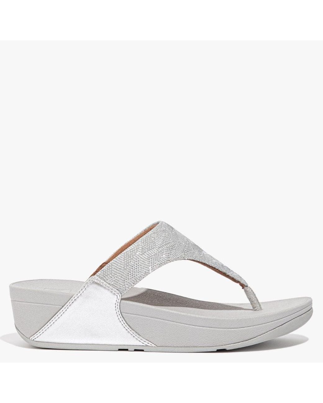 Fitflop Multicolor Lulu Glitz Silver Toe Post Sandals
