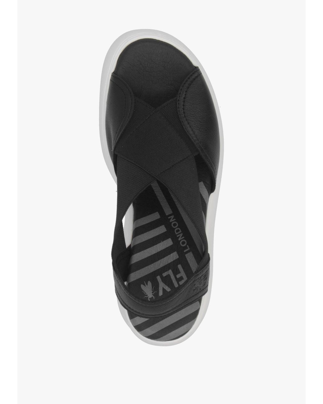 Fly London White Daif Mid Wedge Sandals