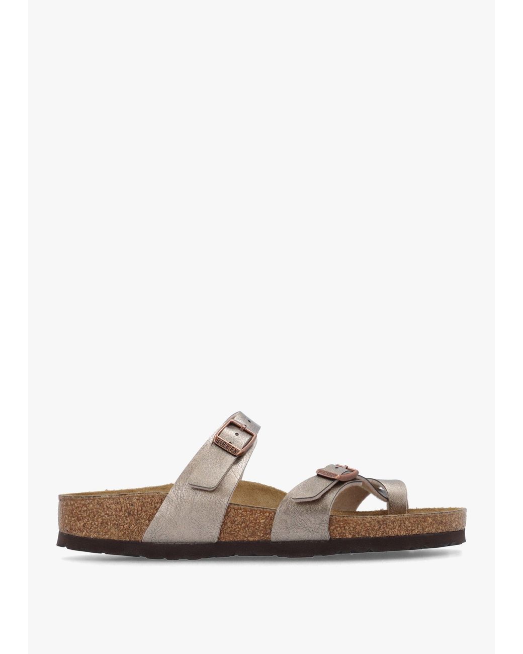 Birkenstock White Mayari Graceful Taupe Birko-Flor Thong Sandals