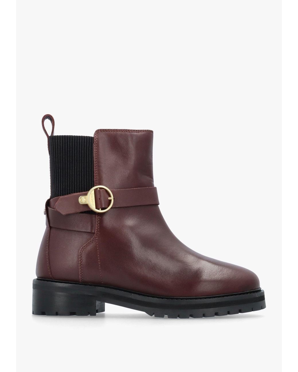 Barbour Brown Alexandra Merlot Leather Ankle Boots
