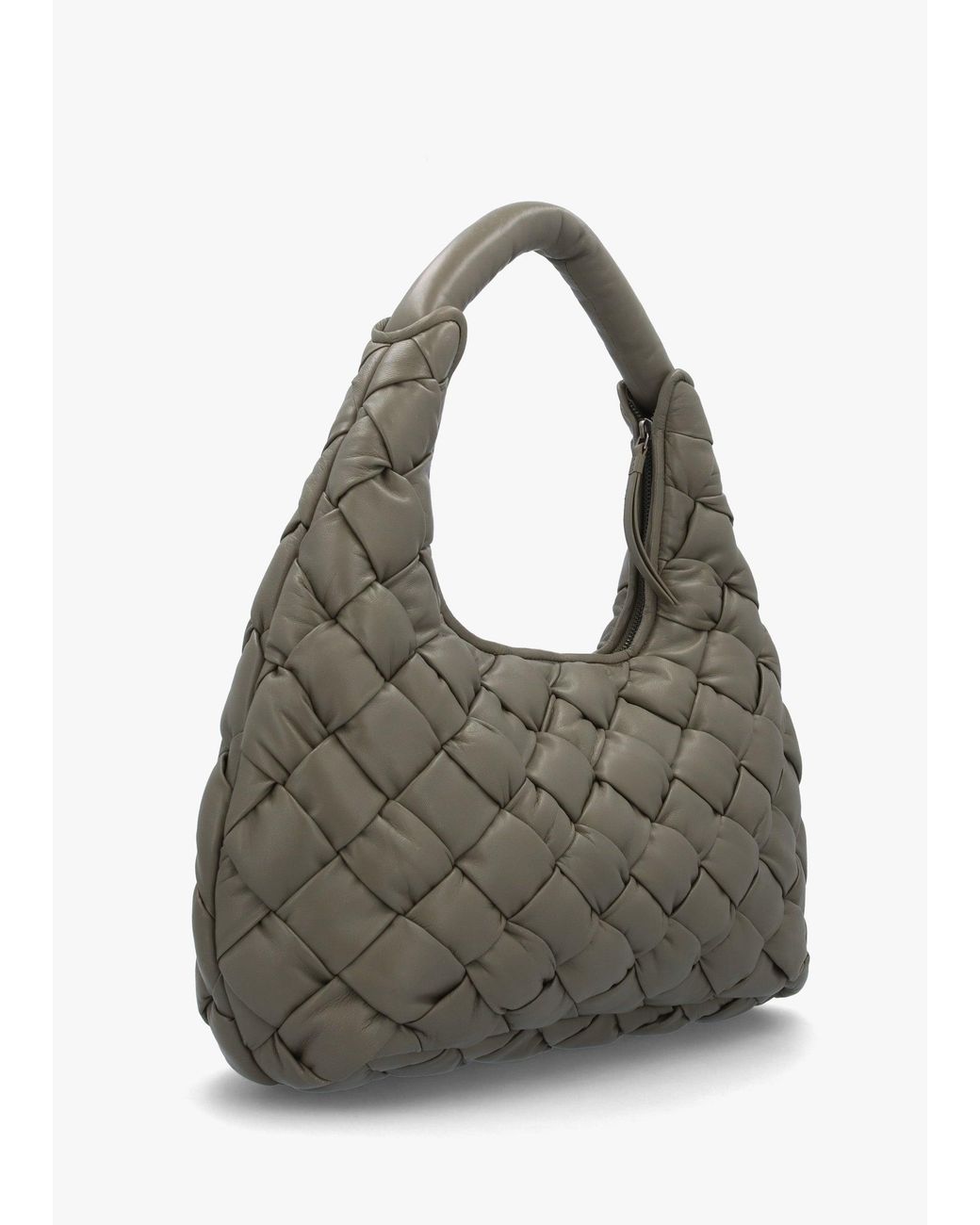 Daniel Gray Veave Khaki Leather Woven Shoulder Bag