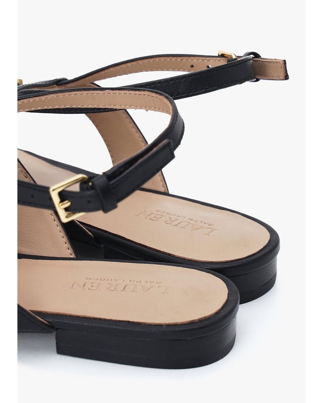 Ralph Lauren White Everley Calfskin Leather Toe Post Sandals