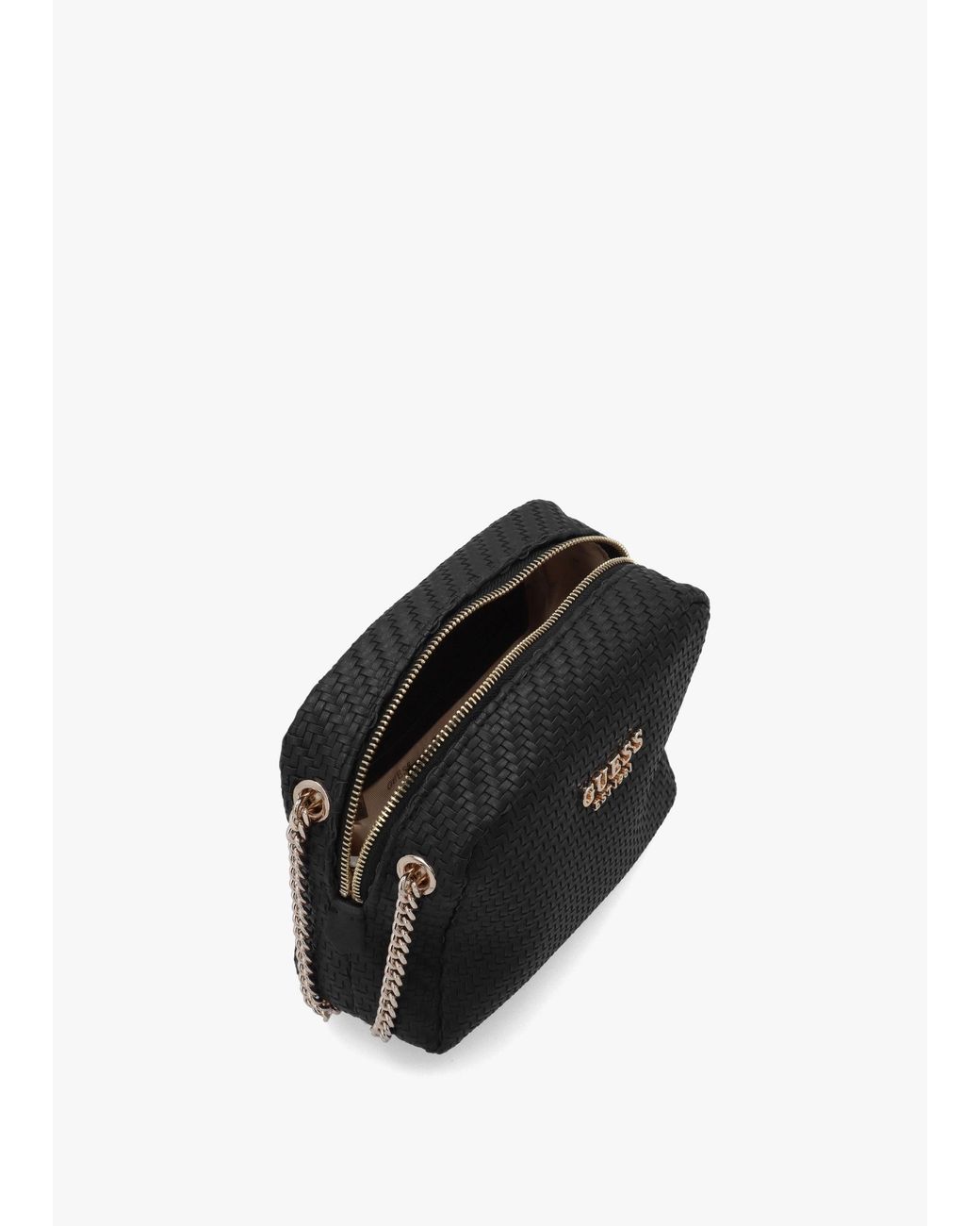 Guess Black Mirema Small Woven Cross-Body Camera Bag