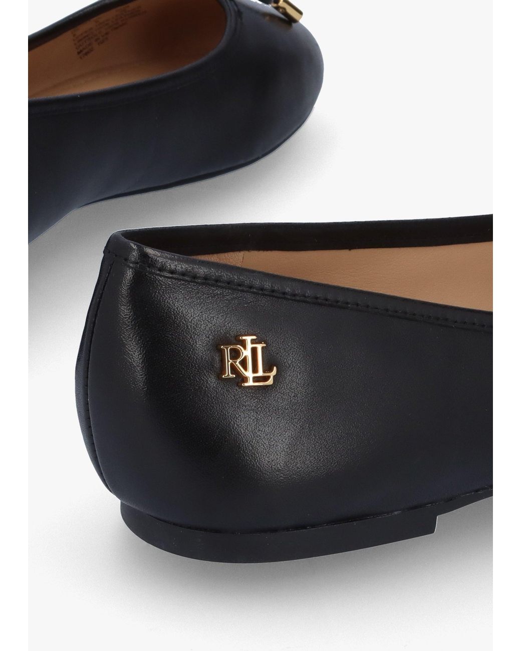 Ralph Lauren White Jayna Leather Ballet Pumps