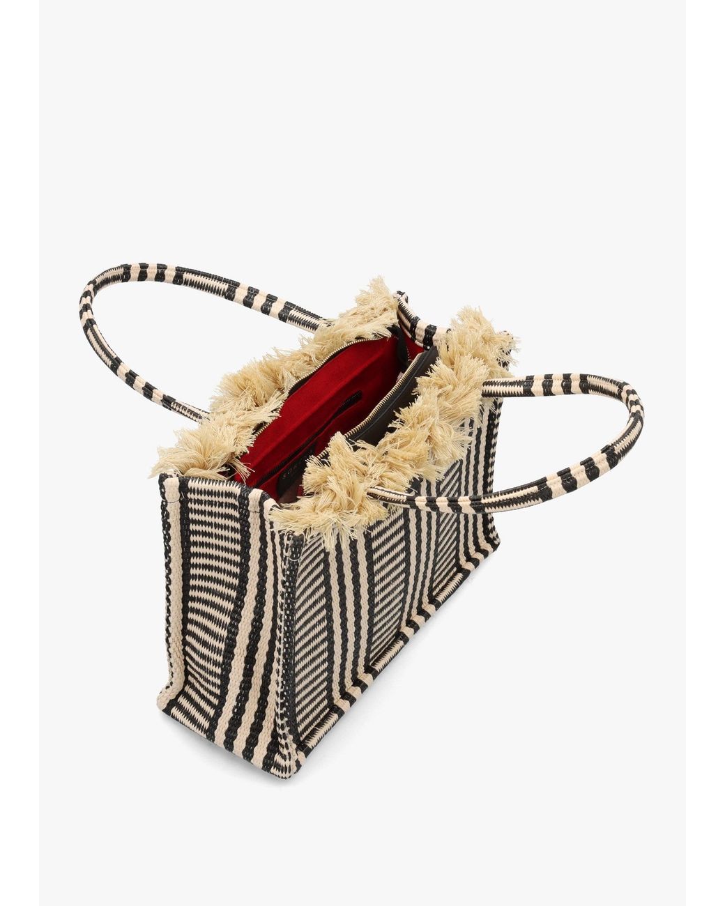 Sorena White One-Of-A-Kind Ammos Multicoloured Straw Tote Bag