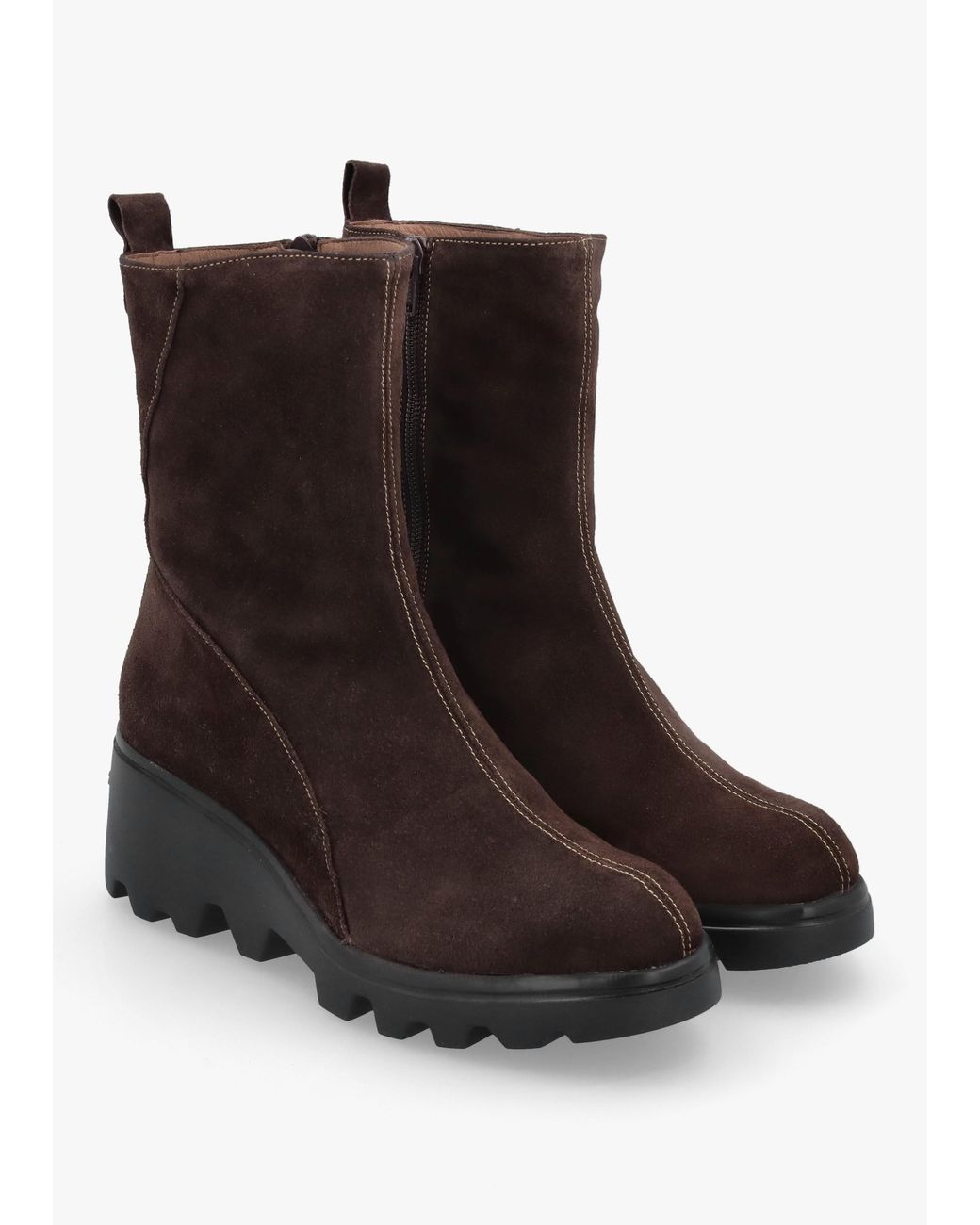 Wonders Brown G-7033 Wedge Ankle Boots