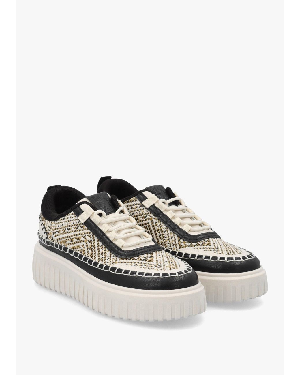 Moda In Pelle White Barika Chunky Flatform Trainers