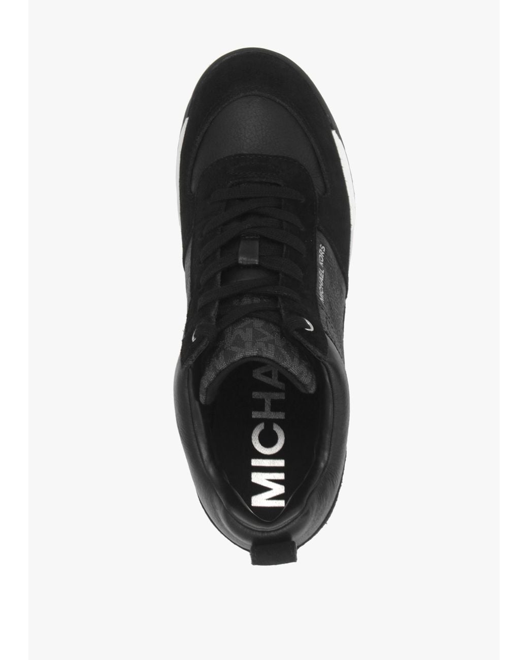 Michael Kors Black Nikko S2 & Suede Wedge Trainers