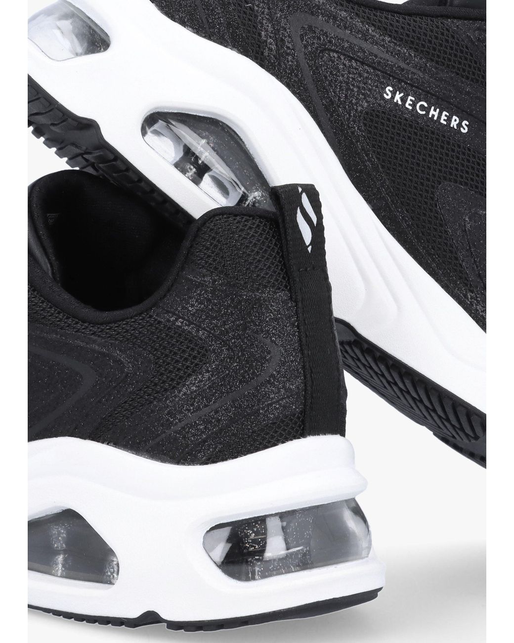 Skechers White Tres-Air Uno Glit-Airy Trainers
