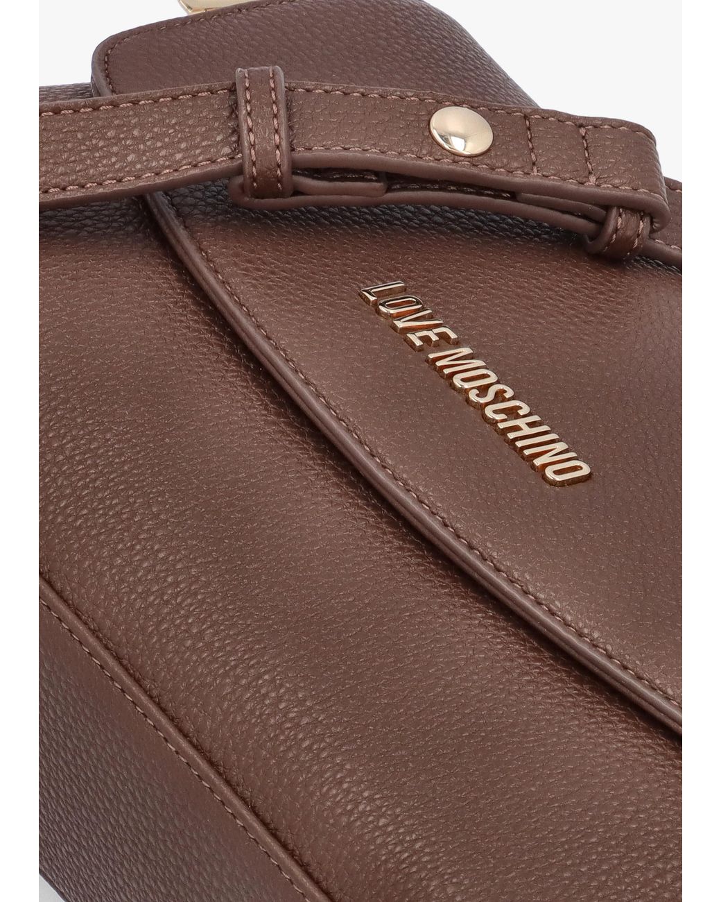 Love Moschino Brown Pebbled Shoulder Bag