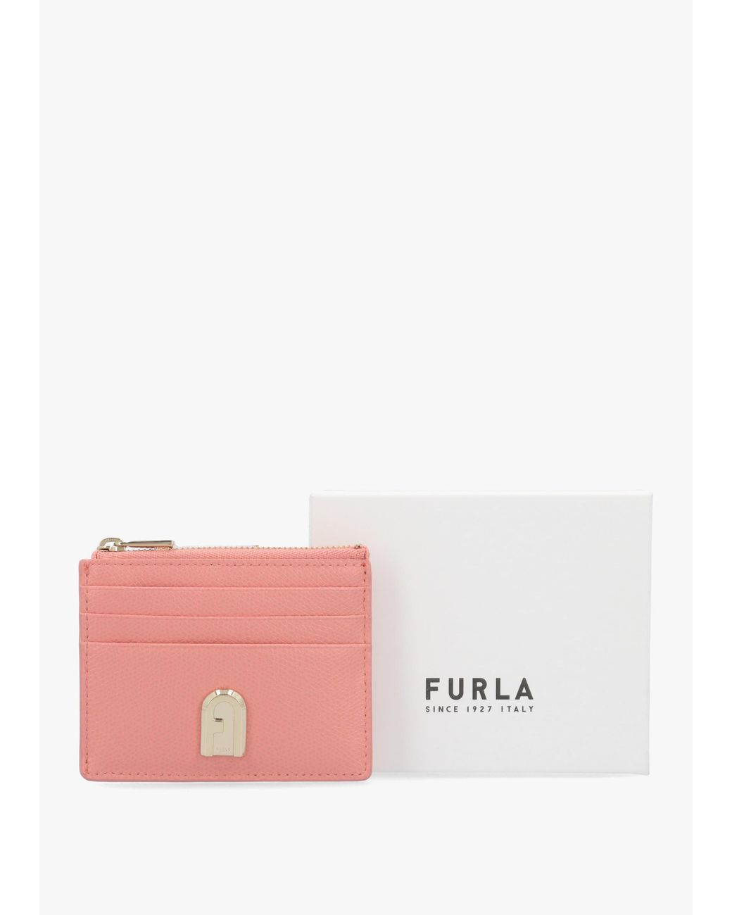 Furla Pink 1927 S Card Case W/Zip