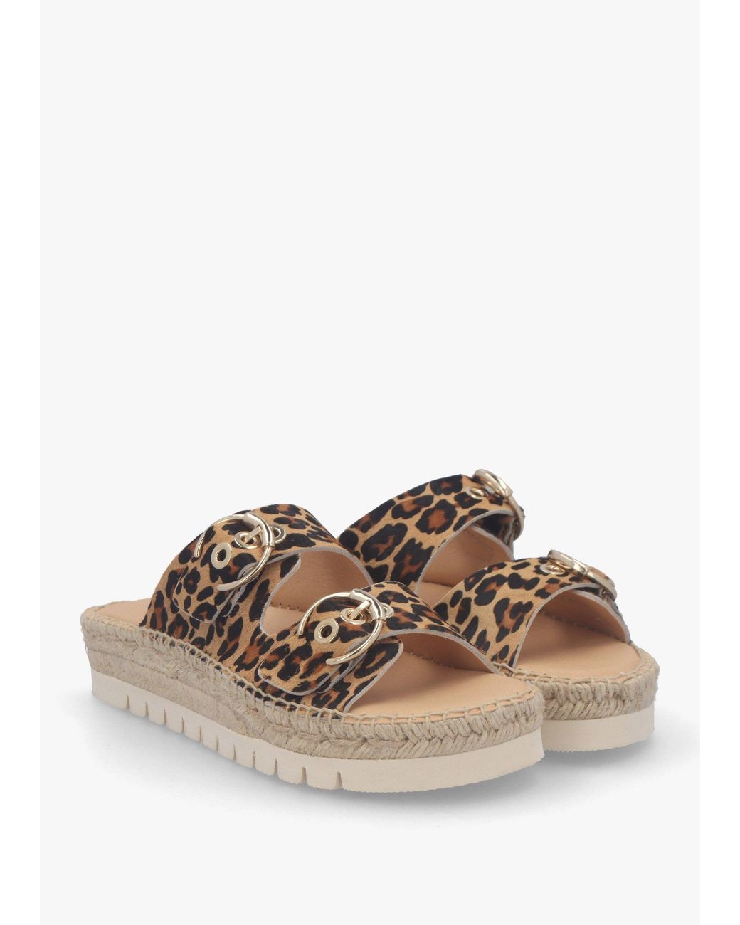 Daniel Multicolor Jools Leopard Pony Hair Flatform Espadrille Mules