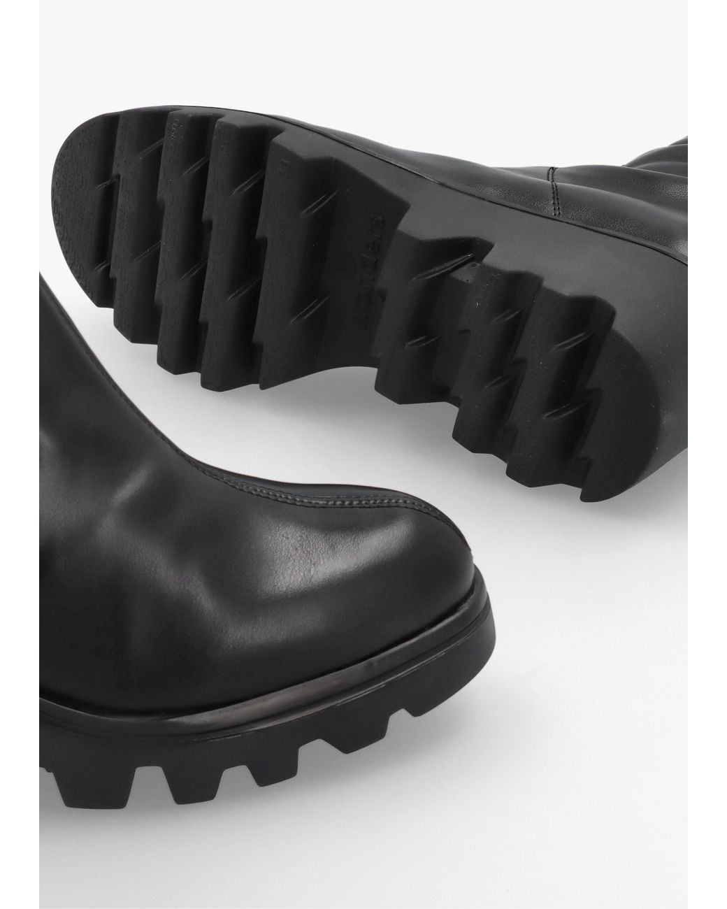 Wonders Black G-7031 Wedge Knee Boots