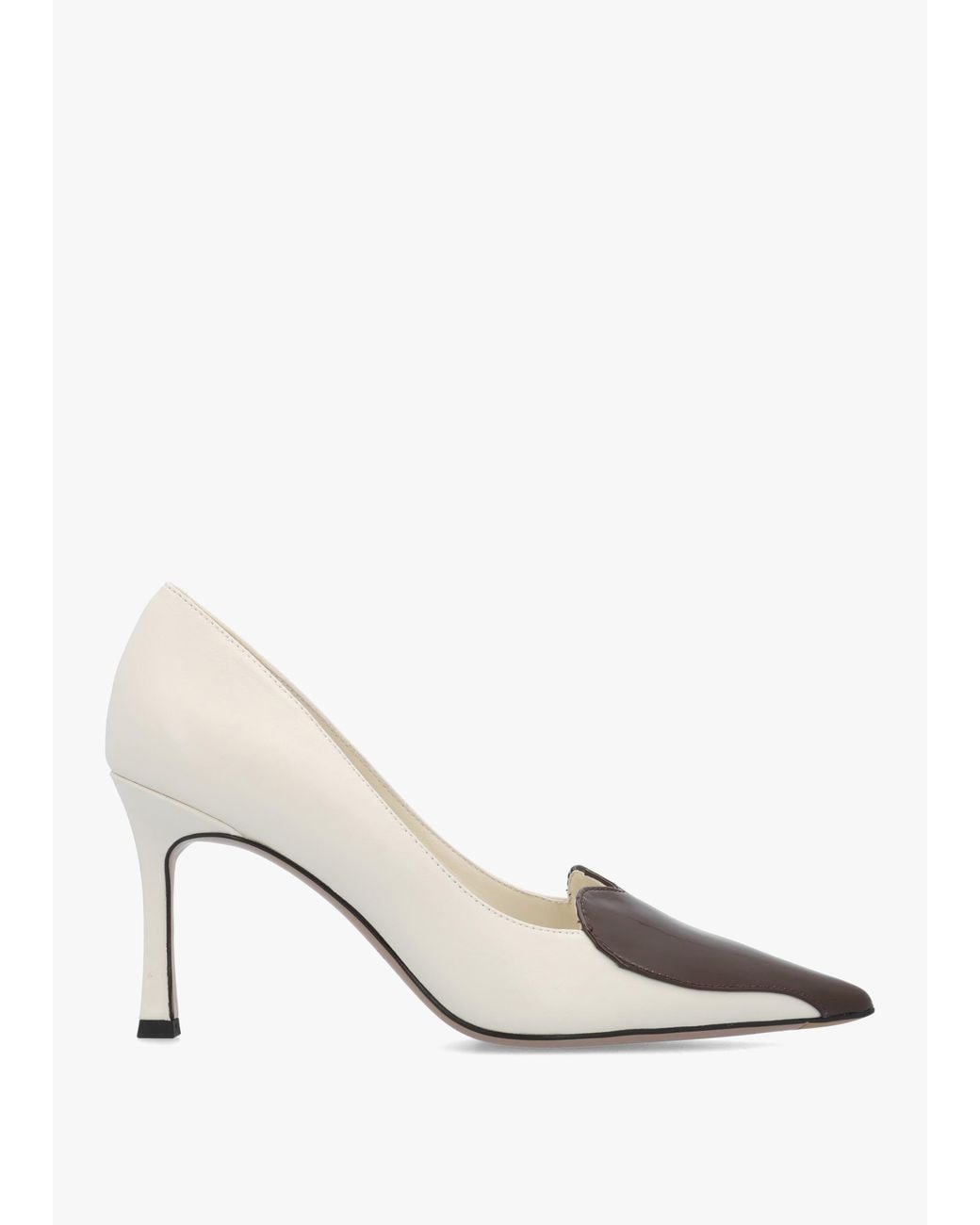 Daniel White Elove Off Leather Heart Toe Cap Court Shoes