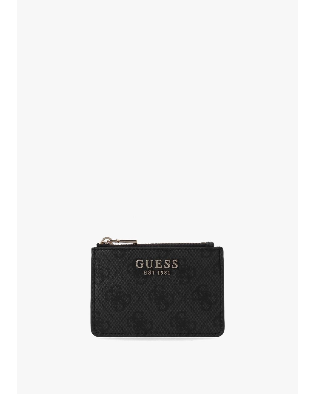 Guess Black Laurel Ii Coal Logo Credit Card Purse