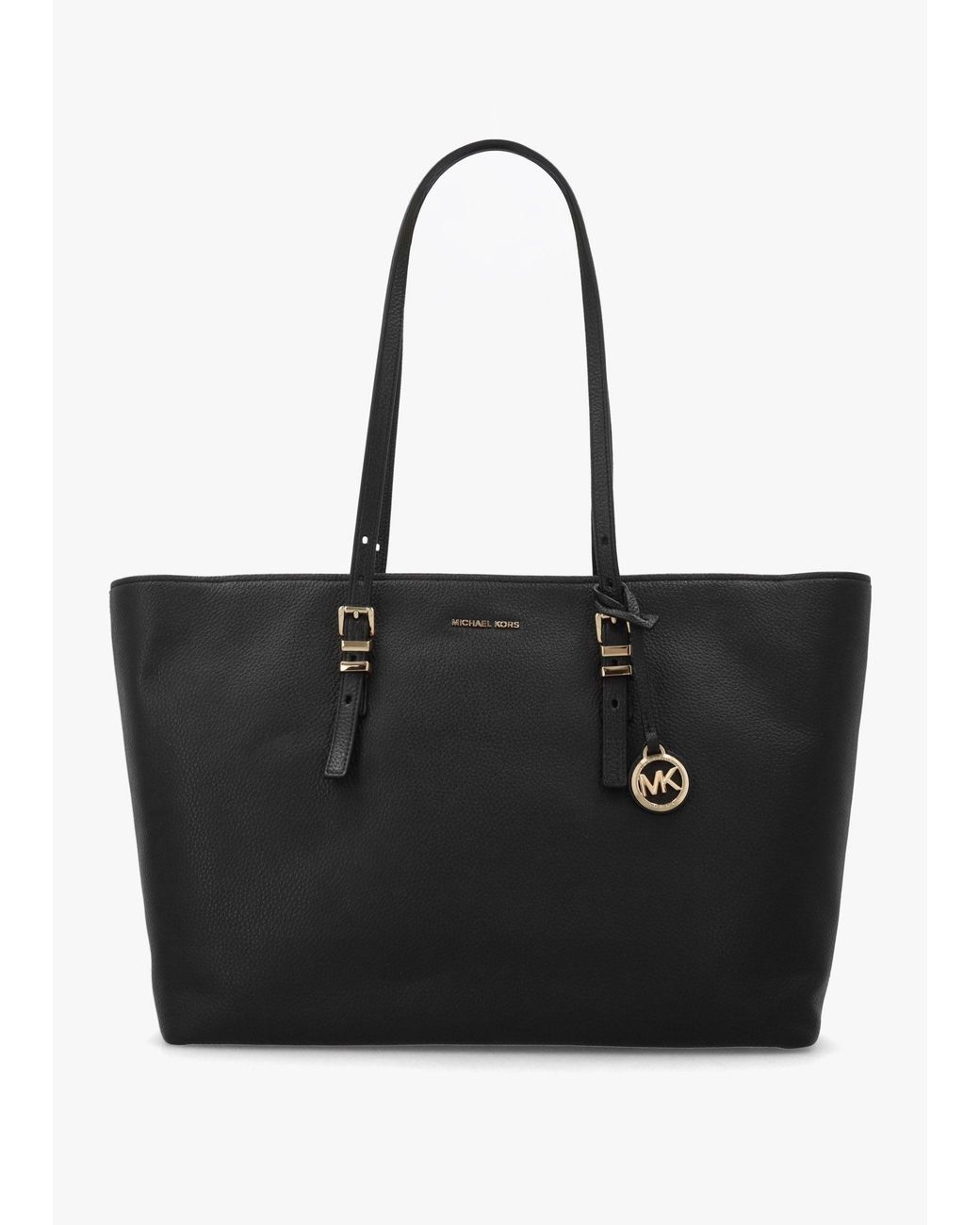 Michael Kors Black Quinn Large Pebbled Leather Tote Bag