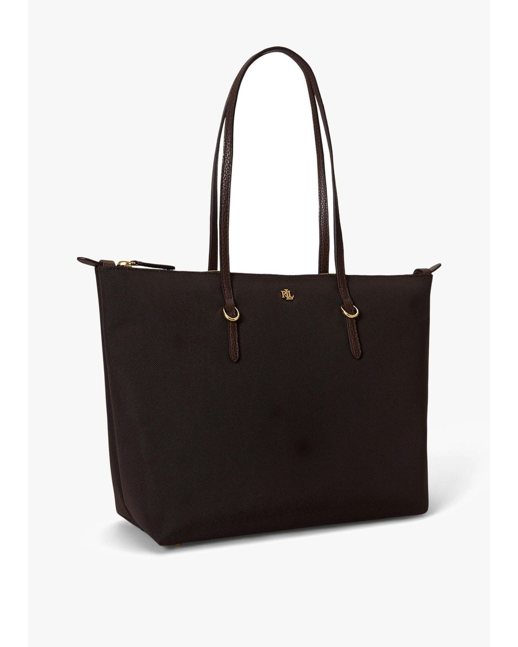 Ralph Lauren Black Medium Keaton 26 Nylon Tote Bag