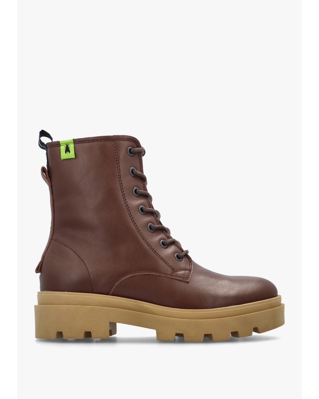 Fly London Brown Jacy Chocolate Leather Lace Up Ankle Boots