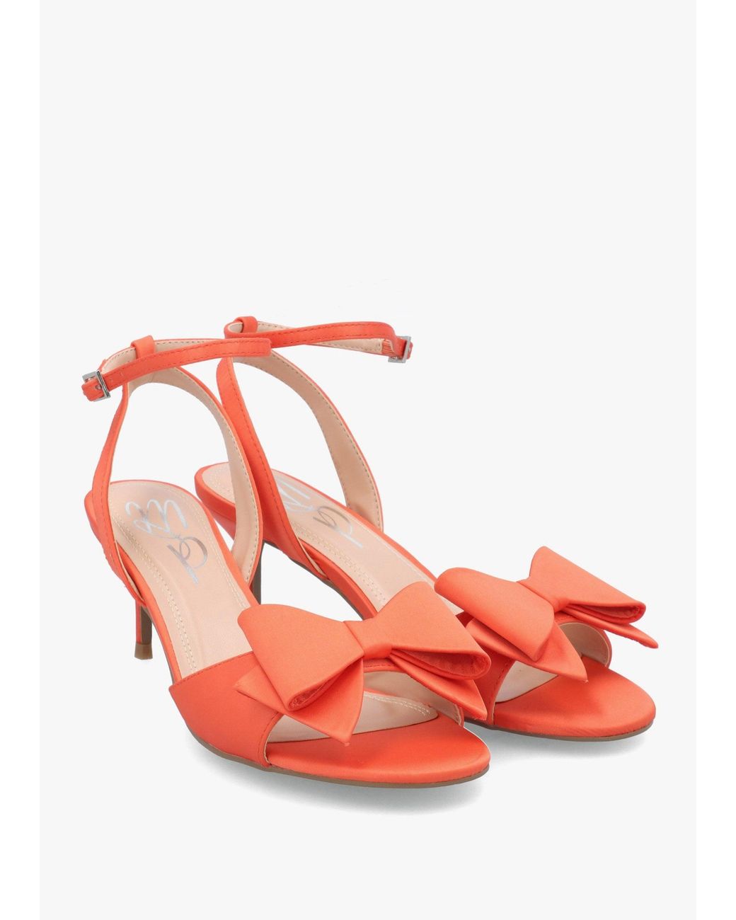 Moda In Pelle Red Lotty Satin Bow Low Heel Sandals