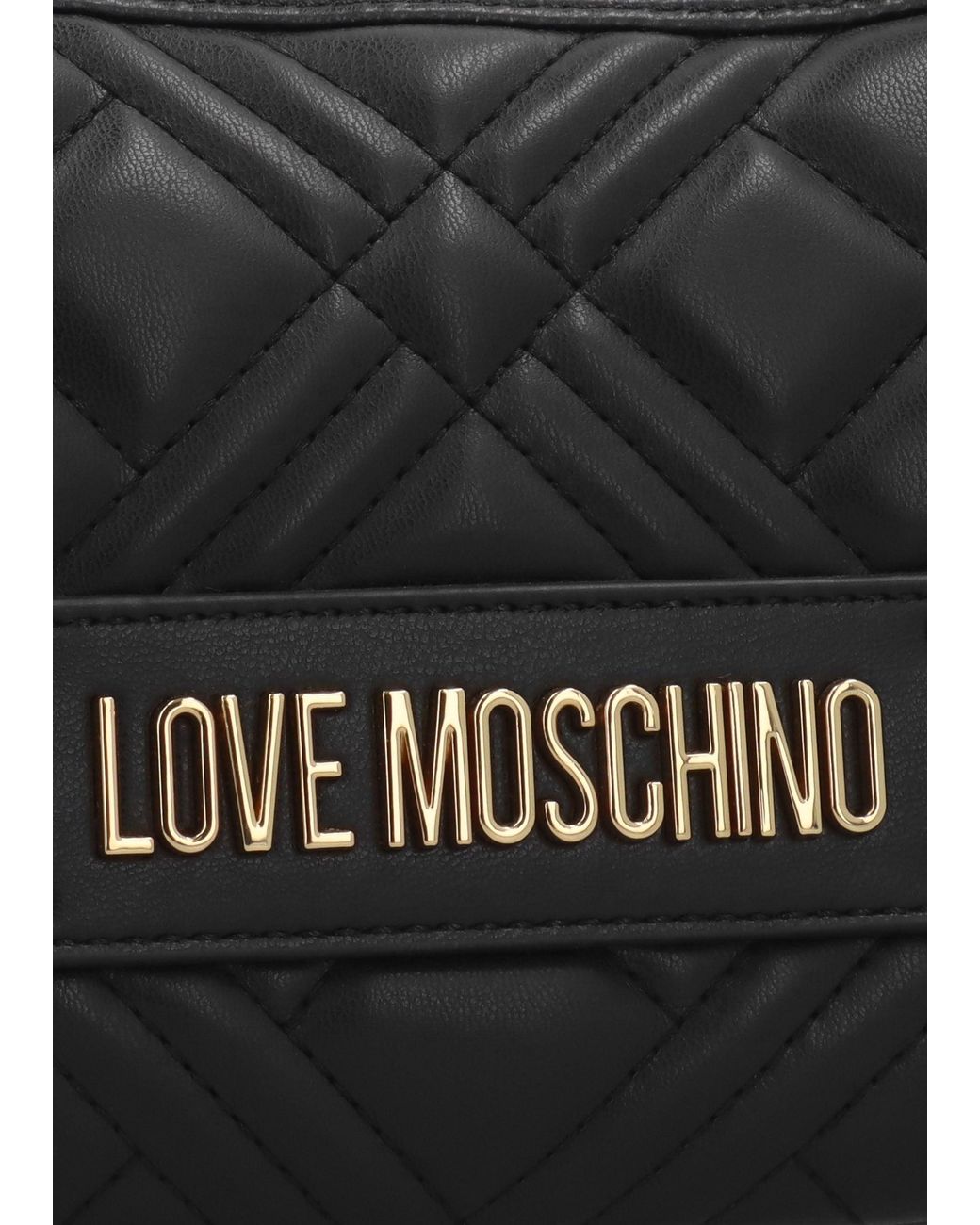 Love Moschino Black Mini Diamond Quilt Nero Hobo Bag