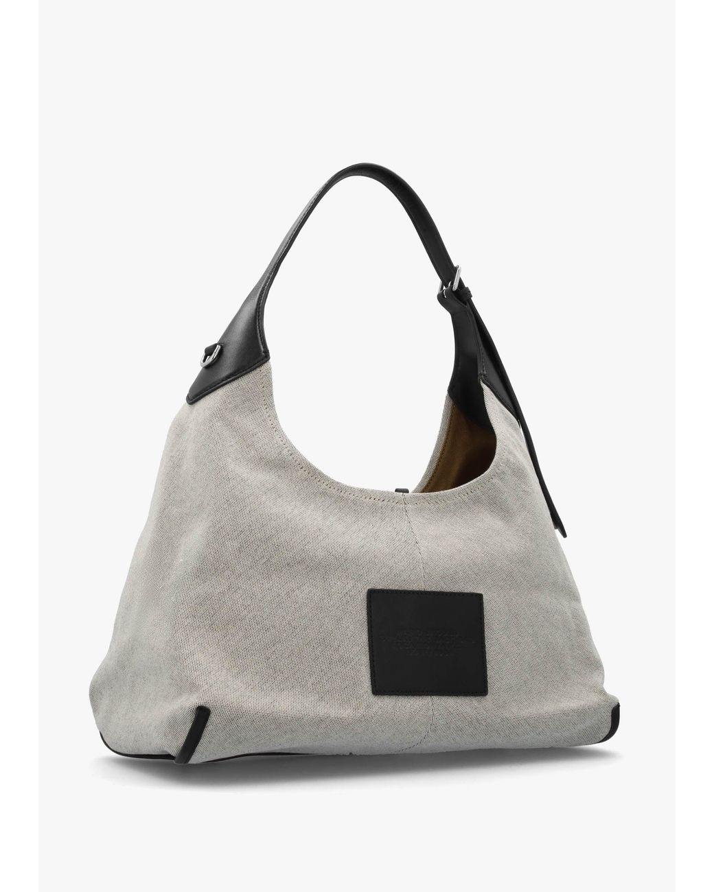 Marc Jacobs Gray The Leather Trim Canvas Belted Ivory Sack Bag