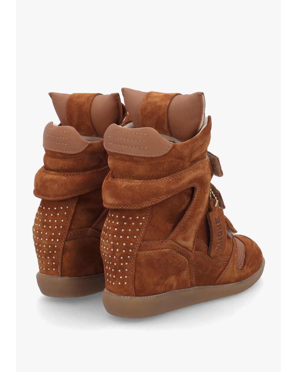 Bronx Brown Jae-Yy Caramel Suede High Top Wedge Trainers