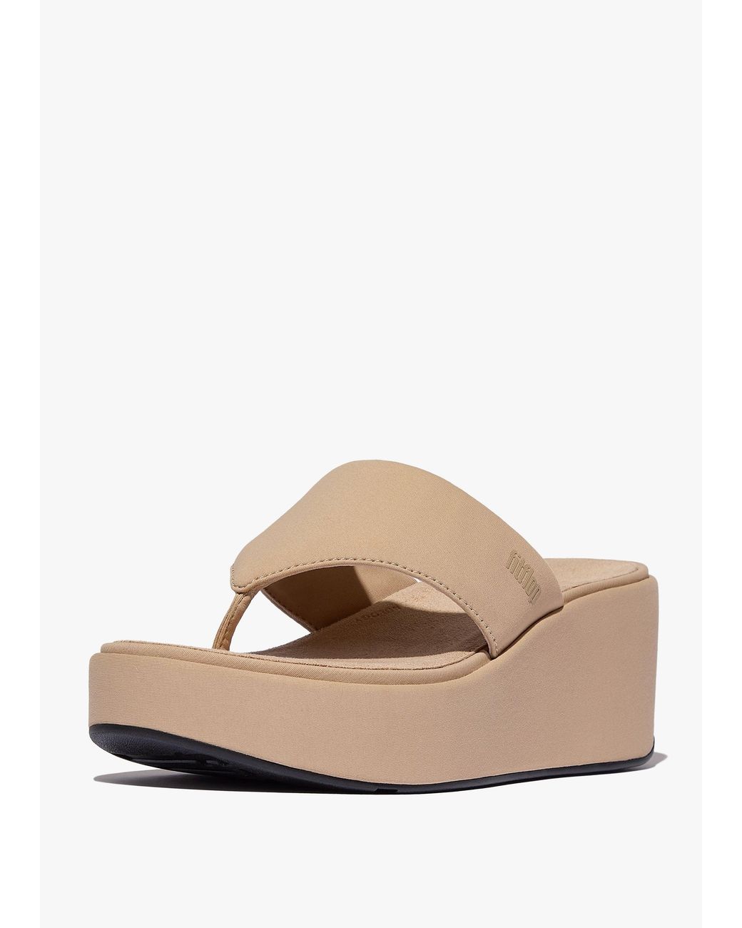 Fitflop White Platform Classic Toe Post Wedge Sandals