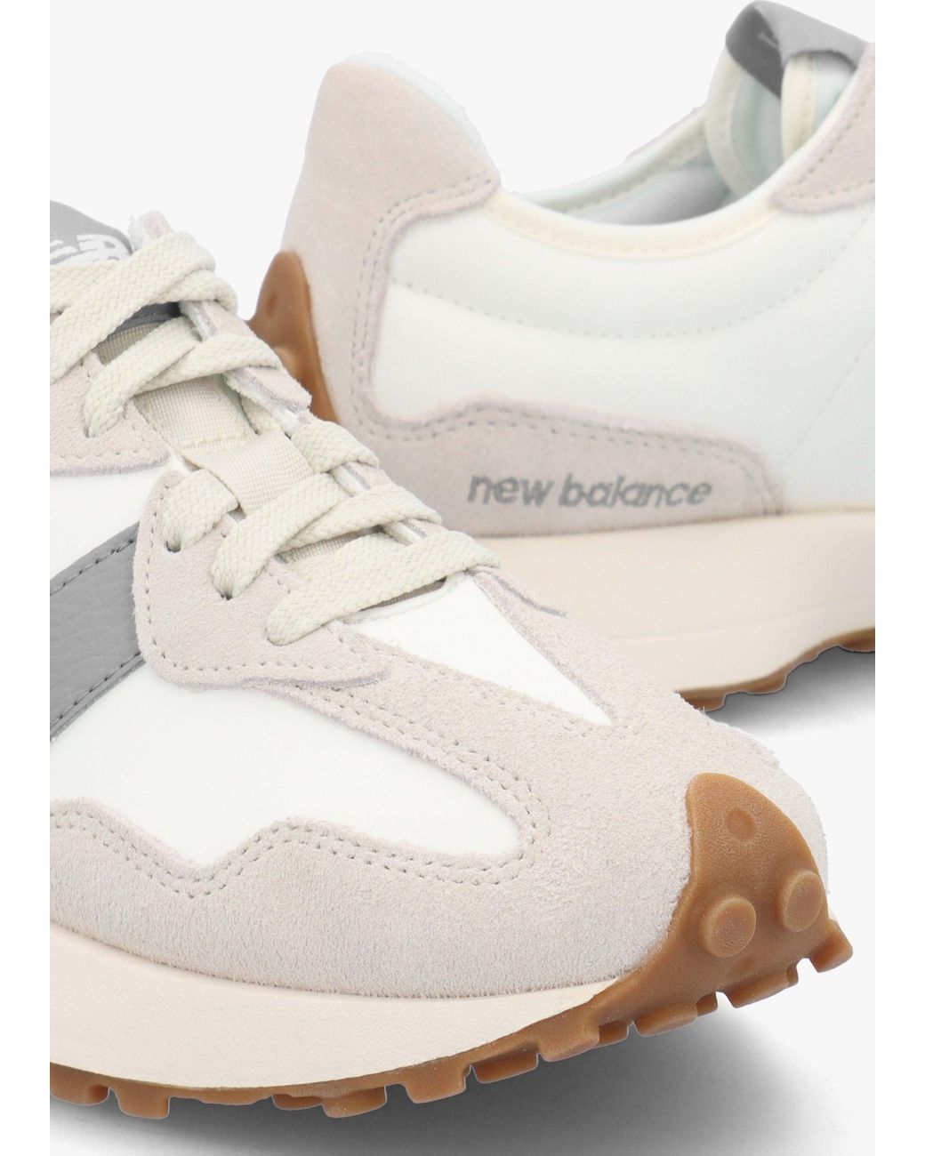 New Balance White 327 & Suede Trainers