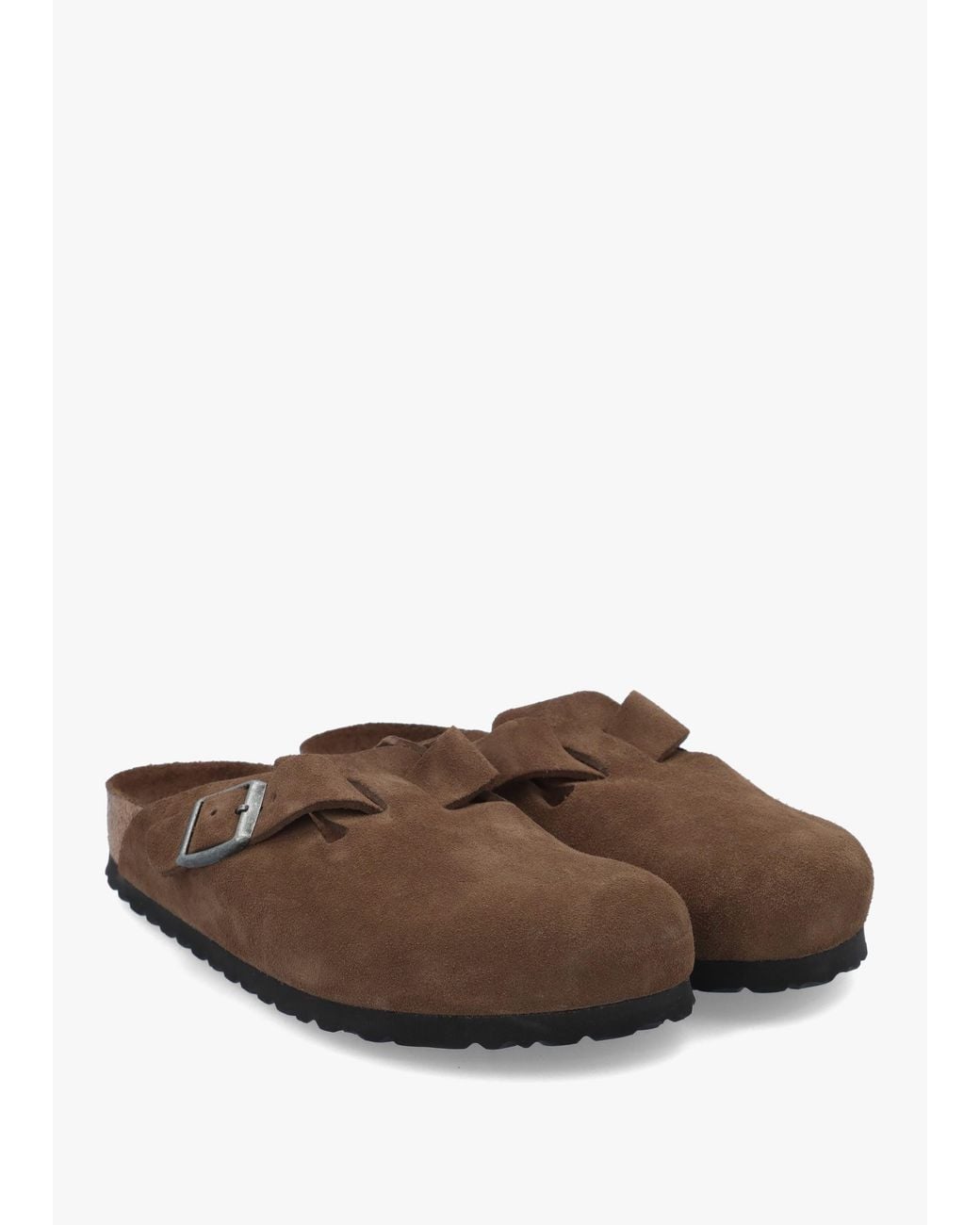 Birkenstock Brown Boston Carafe Tonal Footbed Suede Clogs