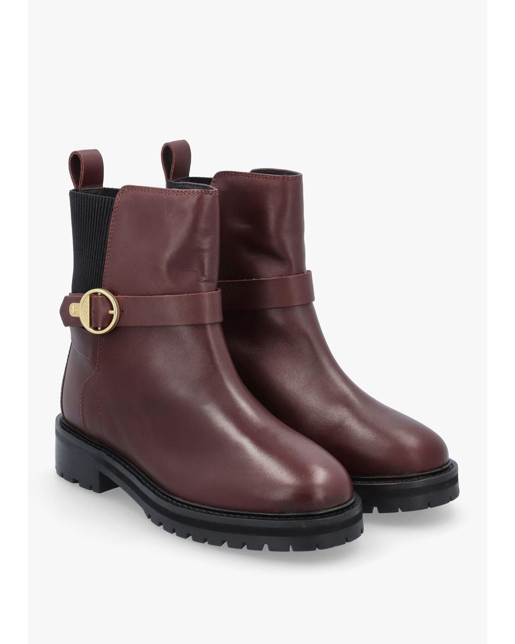 Barbour Brown Alexandra Merlot Leather Ankle Boots