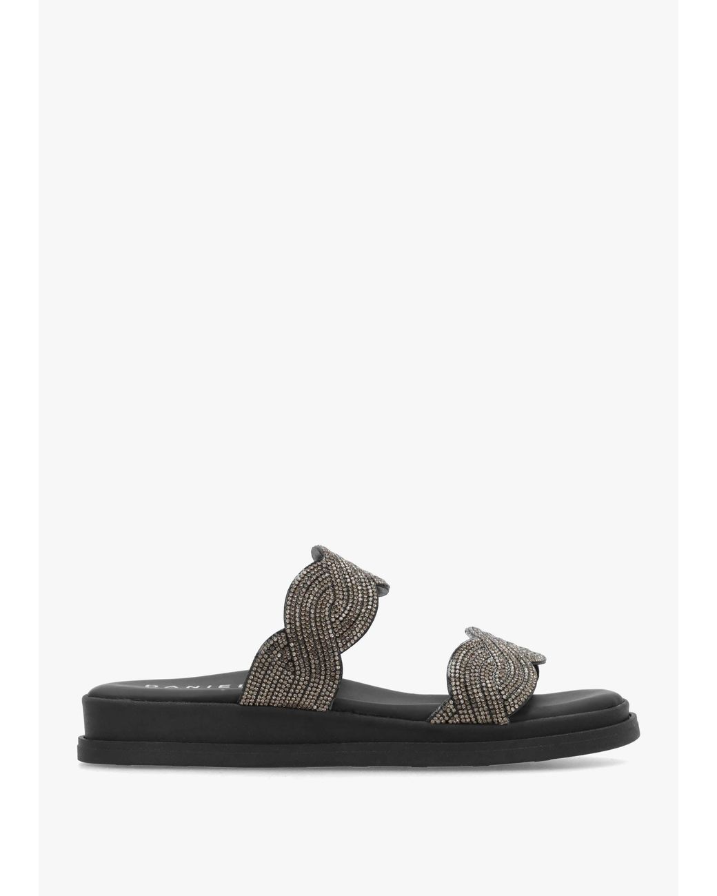 Daniel White Larkle Diamante Swirl Flat Mules