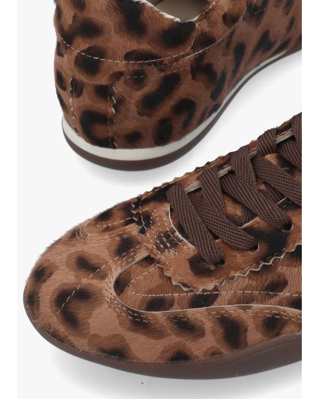 Bronx Brown Park-Err Leopard Calf Hair Low Profile Trainers