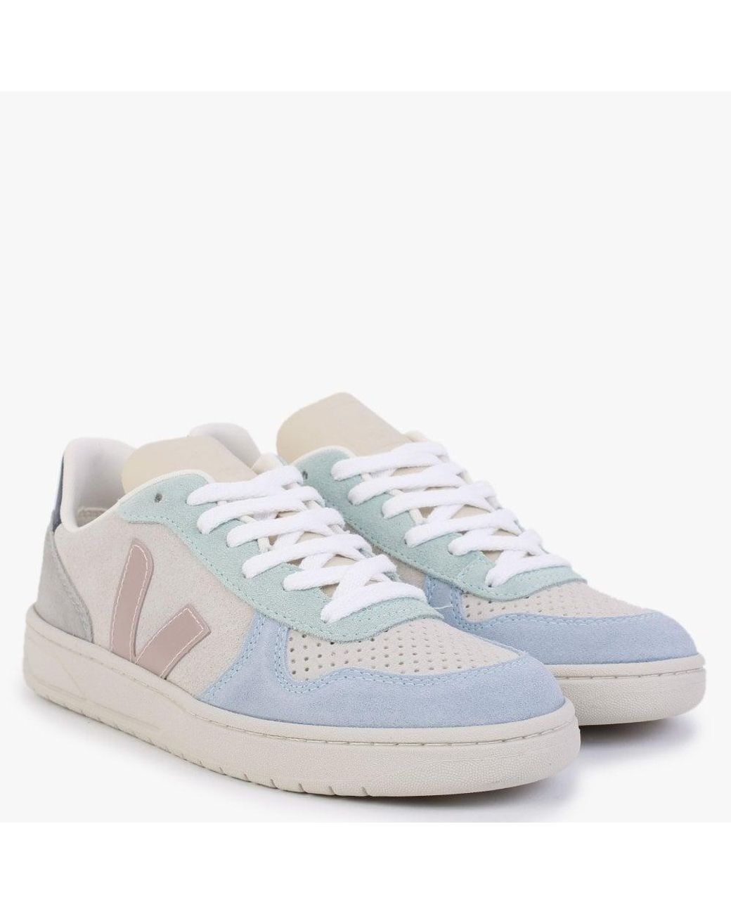 Veja V-10 Multico Natural Babe Suede Trainers | Lyst Australia